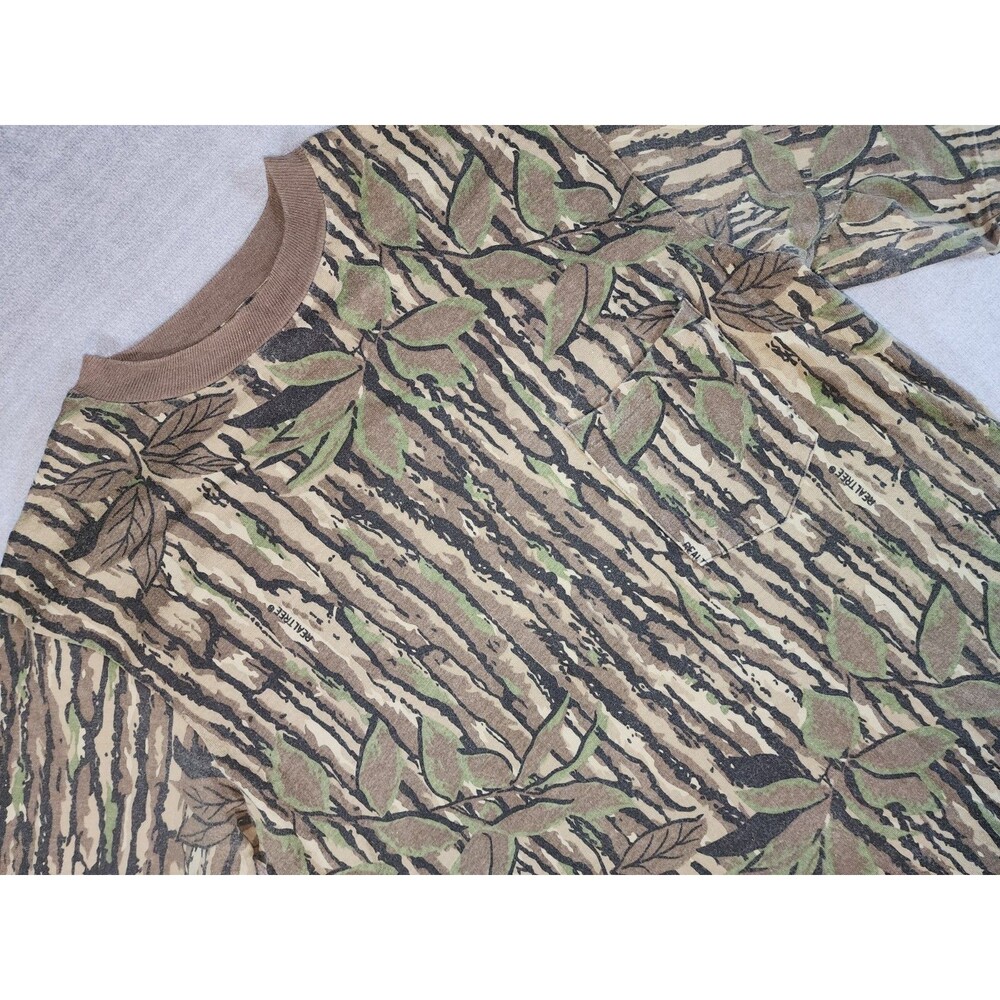 VTG Realtree Men's XL Camo Pocket T Shirt Rattlers Made USA Hunting Outdoor